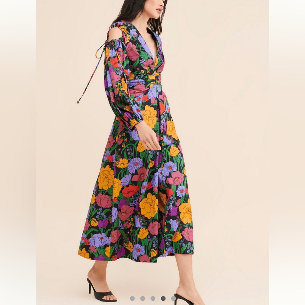 FARM Rio Bucolic Garden Sleeve Cut Out Dress - Picture 2 of 10